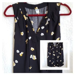 Black Floral Sleeveless Top